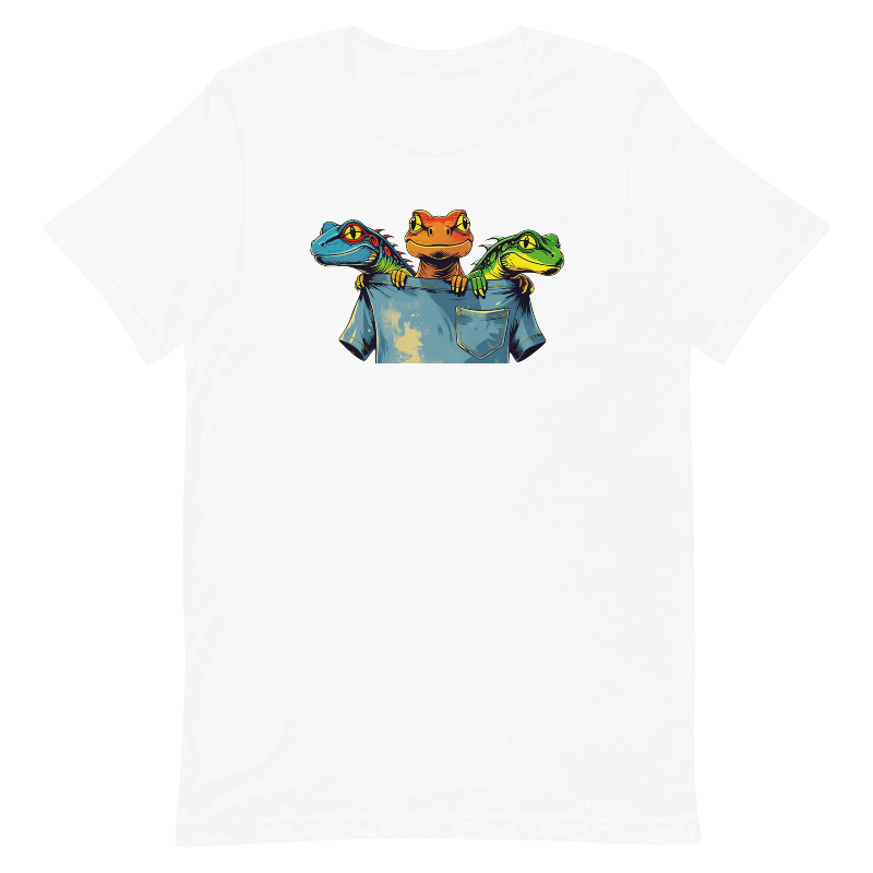 WildWearPrint™ Short Sleeve T-shirt Giftable Summer Unisex Reptiles Behind