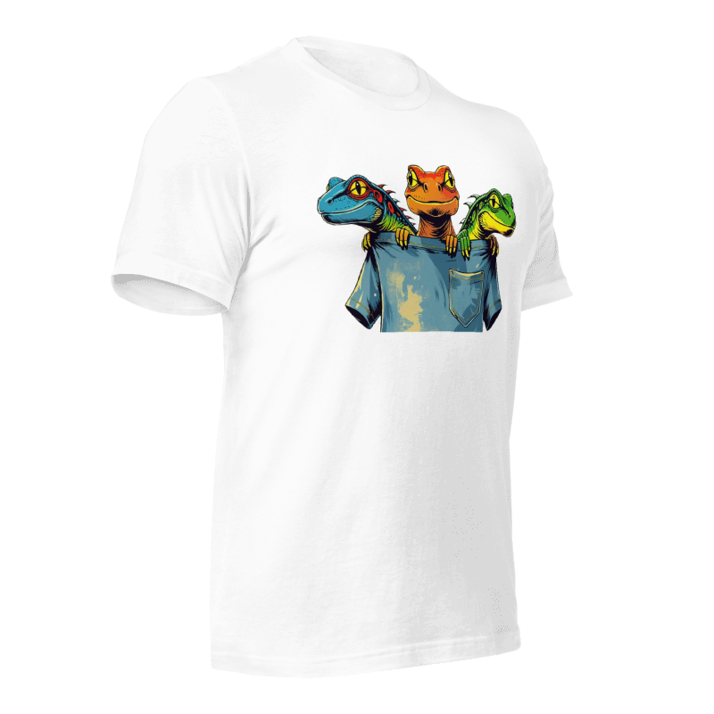 WildWearPrint™ Short Sleeve T-shirt Giftable Summer Unisex Reptiles Behind